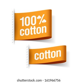 100% cotton product clothing labels. Vector.