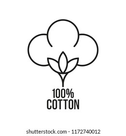 100% Cotton. Vector Icon