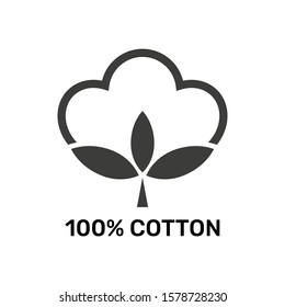 Natural cotton - web design cotton icon. Sign made of natural