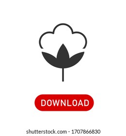 100% cotton - web black icon design. Natural fiber sign. Stock Vector element for design