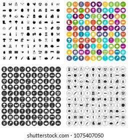 100 countryside icons set vector in 4 variant for any web design isolated on white