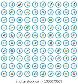 100 creative idea icons set in isometric 3d style for any design vector illustration