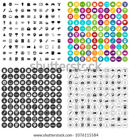 100 creative marketing icons set vector in 4 variant for any web design isolated on white