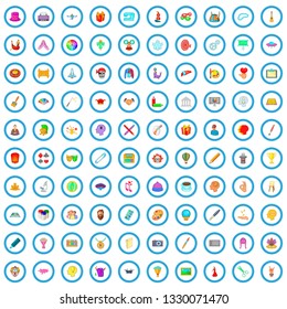 100 creativity icons set in cartoon style for any design vector illustration