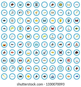 100 creature exploration icons set in flat style for any design vector illustration
