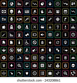 100 crisis icons big universal set 