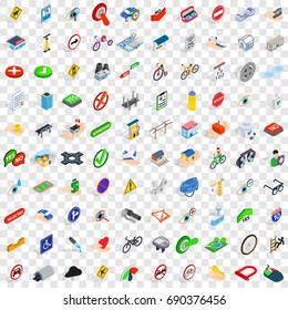100 cross icons set in isometric 3d style for any design vector illustration