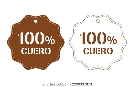 "100% cuero" means 100% leather in spanish. Label rounded