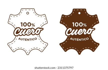 "100% cuero" means 100% leather in spanish. Label or logo