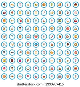 100 culinary arts icons set in cartoon style for any design vector illustration