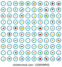 100 culinary icons set in cartoon style for any design vector illustration