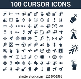 100 cursor universal icons set with Select, Click, Cursor, Drag, Scroll, Hold