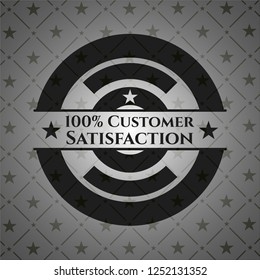 100% Customer Satisfaction dark icon or emblem