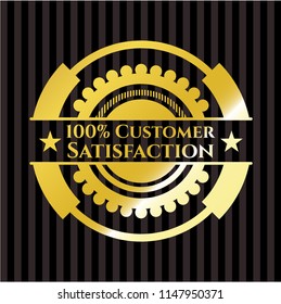 100% Customer Satisfaction gold emblem or badge