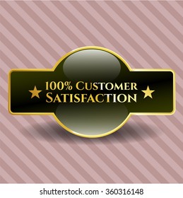 100% Customer Satisfaction gold shiny badge