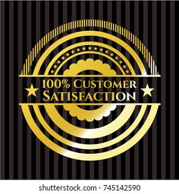 100% Customer Satisfaction gold shiny badge