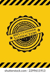 100% Customer Satisfaction grunge warning sign emblem. Vector Illustration. Detailed. 