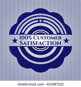 100% Customer Satisfaction jean background