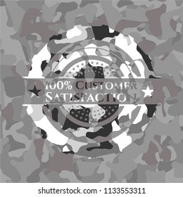 100% Customer Satisfaction on grey camo pattern