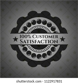 100% Customer Satisfaction realistic black emblem