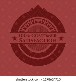 100% Customer Satisfaction red emblem