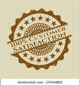 100% Customer satisfaction rubber stamp