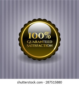 Tarjeta brillante de satisfacción del cliente al 100%