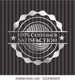100% Customer Satisfaction silvery emblem