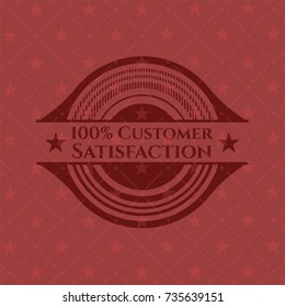 100% Customer Satisfaction vintage red emblem