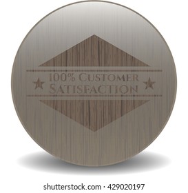 100% Customer Satisfaction wood emblem