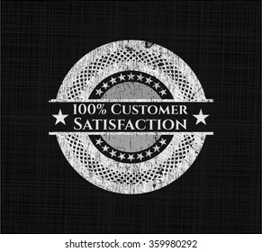 100% Customer Satisfaction written with chalkboard texture