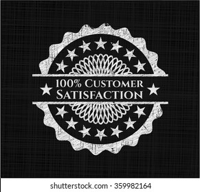 100% de satisfacción del cliente escrita en una pizarra