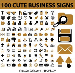 100 cute business signs. vector