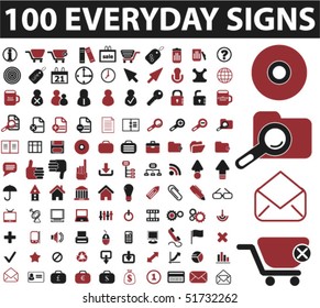 100 cute everyday signs. vector