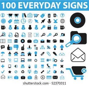 100 cute everyday signs. vector