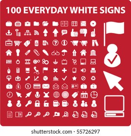 100 süße Alltagsschilder. Vektorgrafik