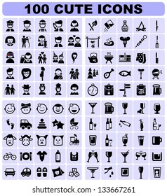 100 cute icons