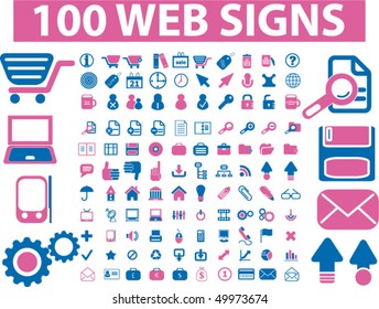 100 cute web signs. vector
