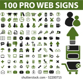 100 cute web signs. vector