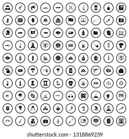 100 danger icons set in simple style for any design vector illustration