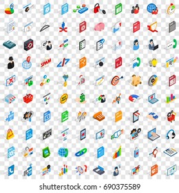 100 data icons set in isometric 3d style for any design vector illustration