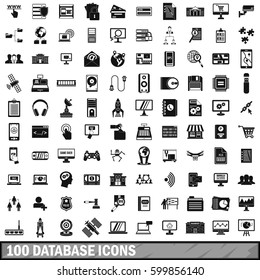 100 database icons set in simple style for any design vector illustration