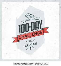 The 100 Day Challenge Vintage Label with Textures