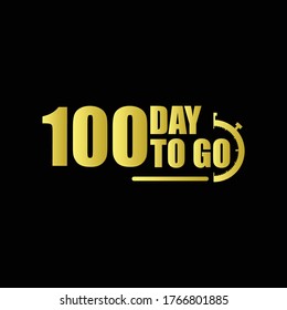 100 day to go Gradient label,sign,button. Vector stock illustration