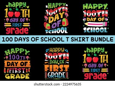 100 day of school colorful t-shirt design vector for print on demand