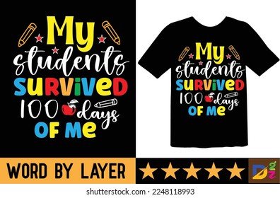 100 Day of school svg t shirt design