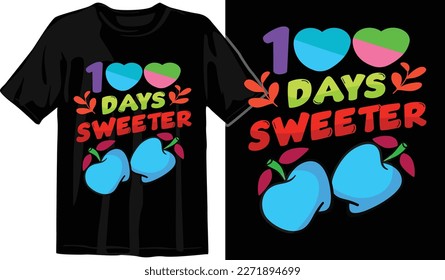 100 Days of Awesome T-Shirt Design. Funny T-Shirt Design. School T-Shirt. 100 Days Smarter T-Shirt. 100 Days Celebration T-Shir design