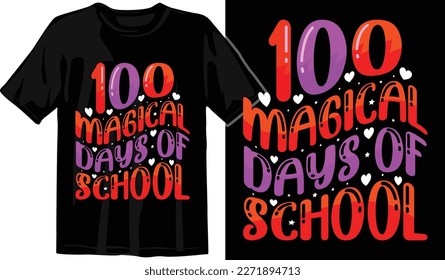 100 Days of Awesome T-Shirt Design. Funny T-Shirt Design. School T-Shirt. 100 Days Smarter T-Shirt. 100 Days Celebration T-Shir design