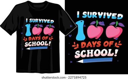 100 Days of Awesome T-Shirt Design. Funny T-Shirt Design. School T-Shirt. 100 Days Smarter T-Shirt. 100 Days Celebration T-Shir design