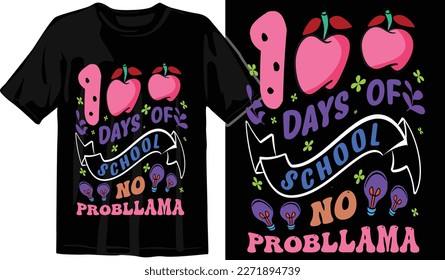 100 Days of Awesome T-Shirt Design. Funny T-Shirt Design. School T-Shirt. 100 Days Smarter T-Shirt. 100 Days Celebration T-Shir design